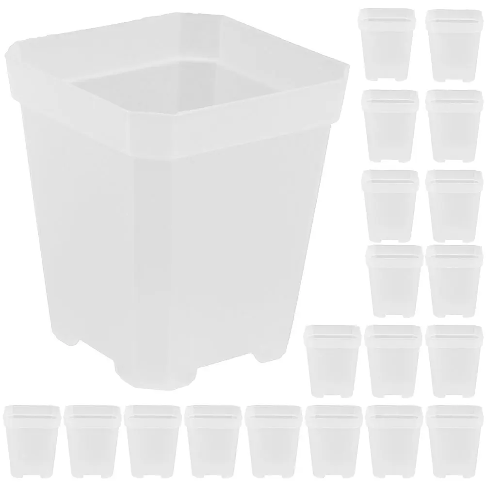 

20 Pcs Seedling Pot Plastic Nursery Small Horticultural Planting Pots with Drainage Holes for Balcony Garden Lightweight PP
