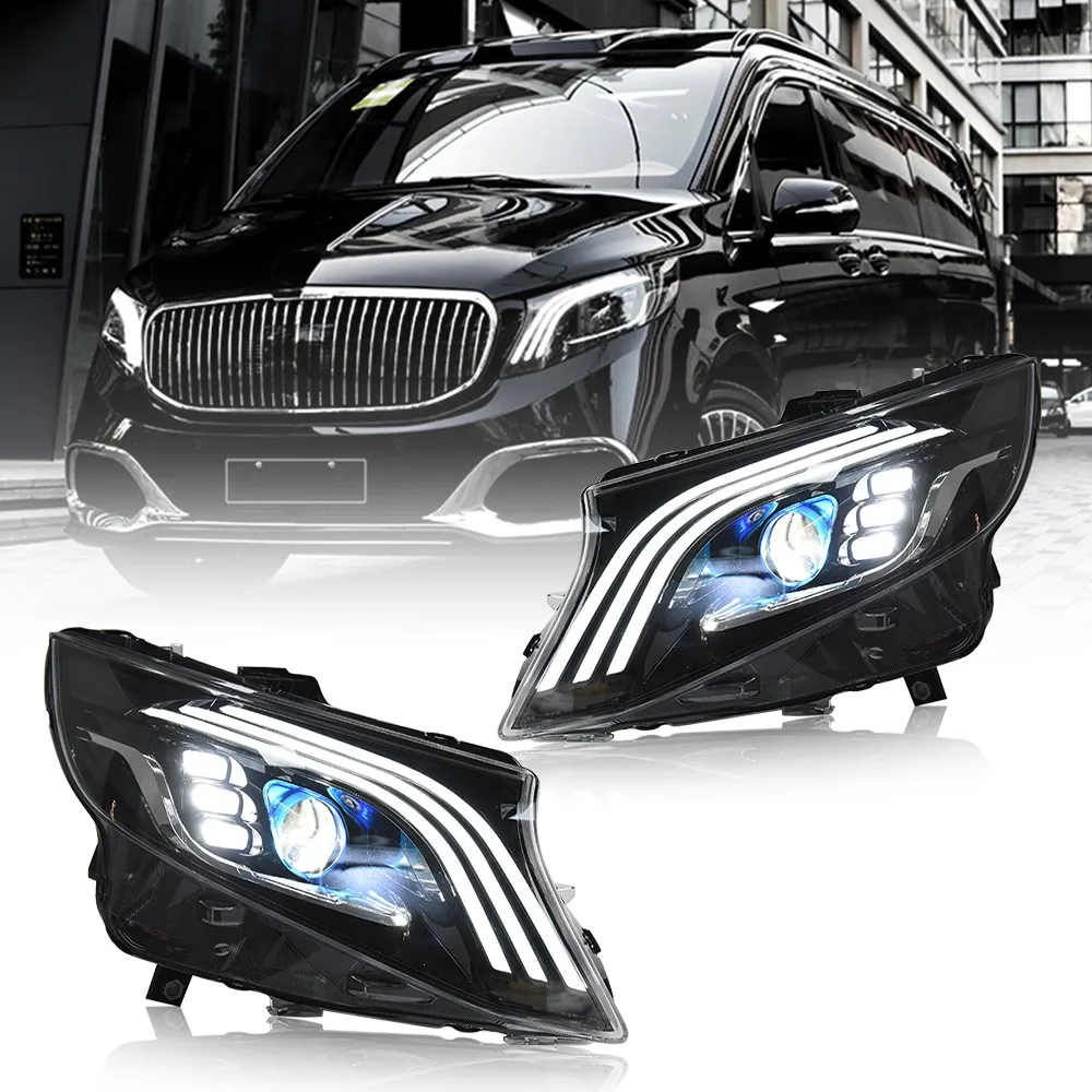 

LED Headlights Assembly Upgrade For 2016-23 Mercedes Benz Metris/Vito W447 Headlamps DRL