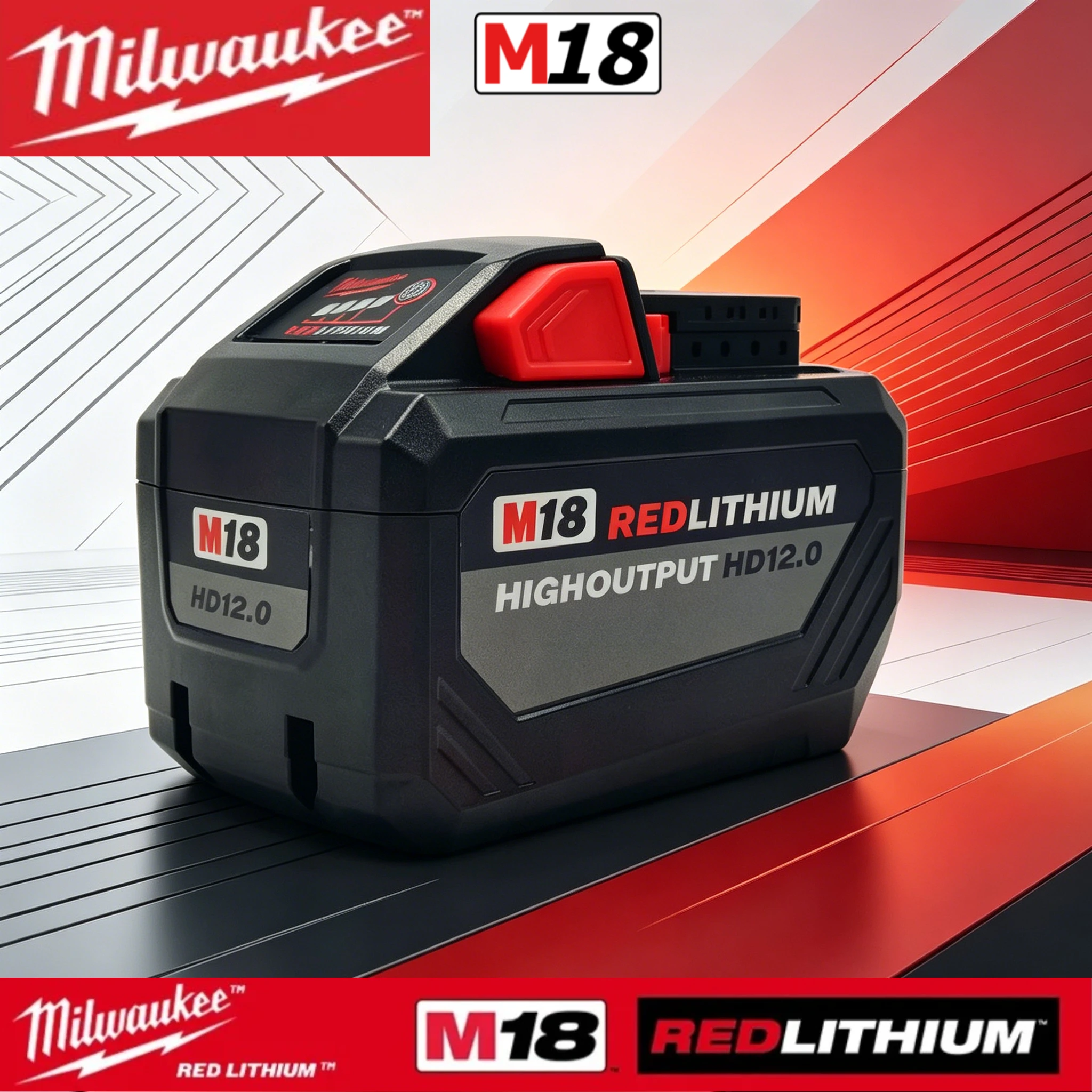 

Milwaukee Genuine M18 HIGH OUTPUT HD12.0 RedLithium Battery,premium build quality,stable power output,low operating temperature