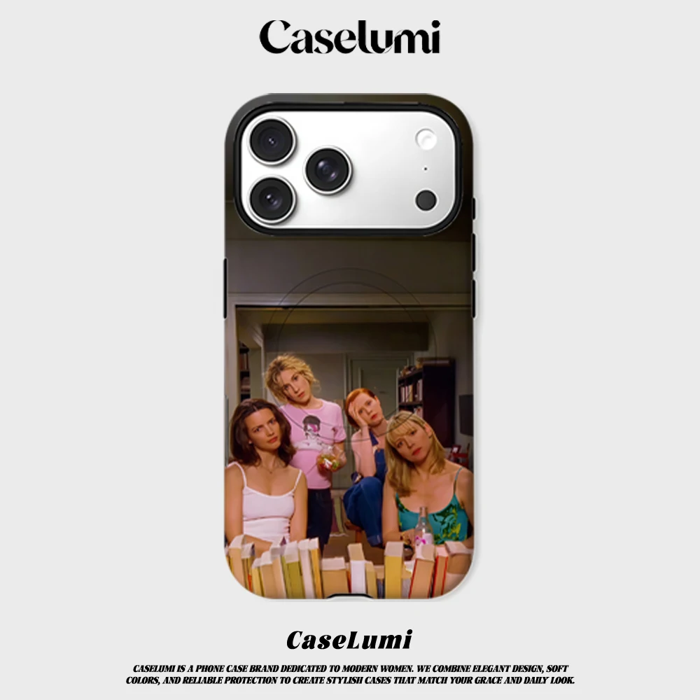 Image of CaseLumi Matte Bumper für MagSafe Hülle für iPhone 17 16 15 14 Plus 13 Pro Max Stoßfeste Harte PC Girl Gang Schutzhülle