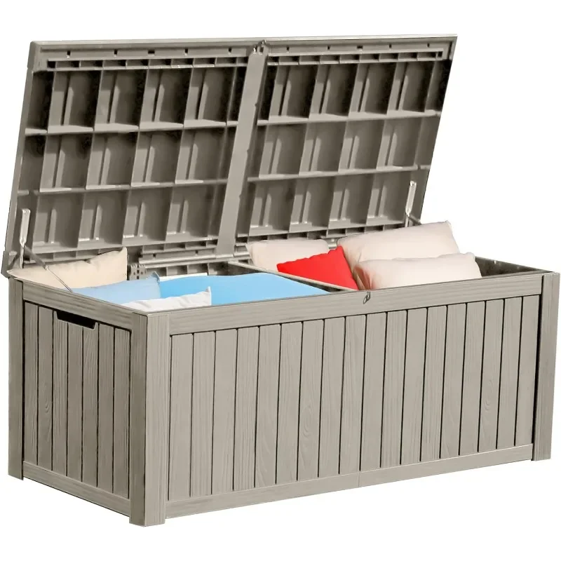 YITAHOME 150 Gallon Large Outdoor Storage XL Deck Box w/Divider for Patio Furniture,Outdoor Cushions, Garden Tools