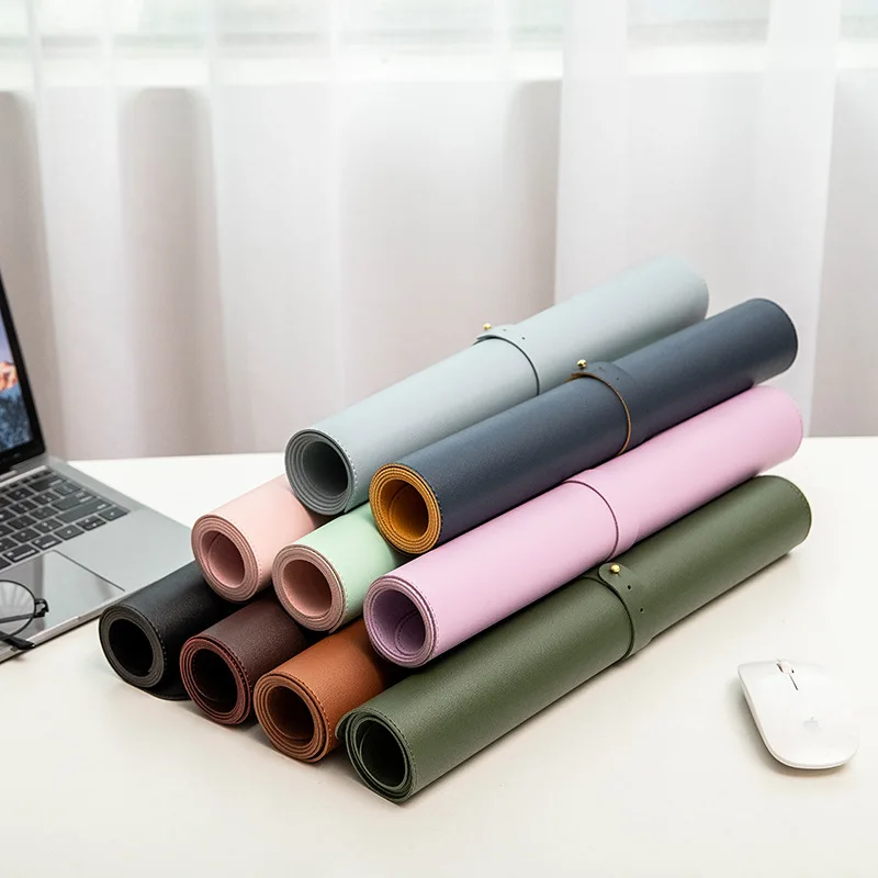 

Mouse pad, large keyboard desk pad, anti slip office desk pad, high-end and easy to clean, diamond patterned leather mouse pad