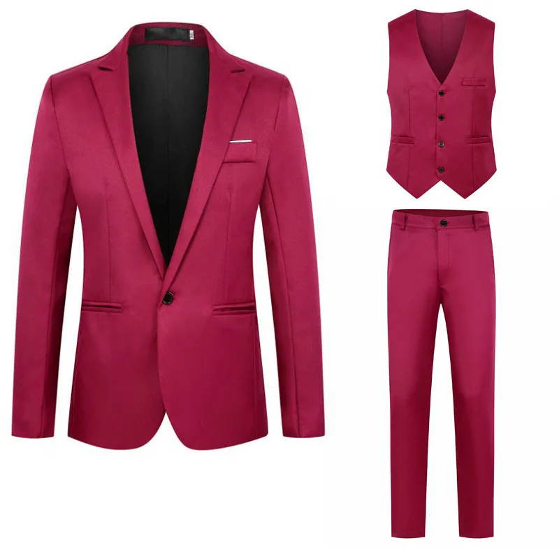 P-21 Business casual suits for men, three-piece suits, men's business formal suits, groomsmen suits