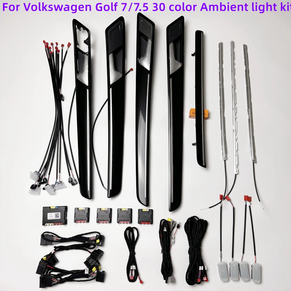 Car Ambient light door trim for Volkswagen Golf, 30 color LED interior lights, Atmosphere upgrade Original protocol installation