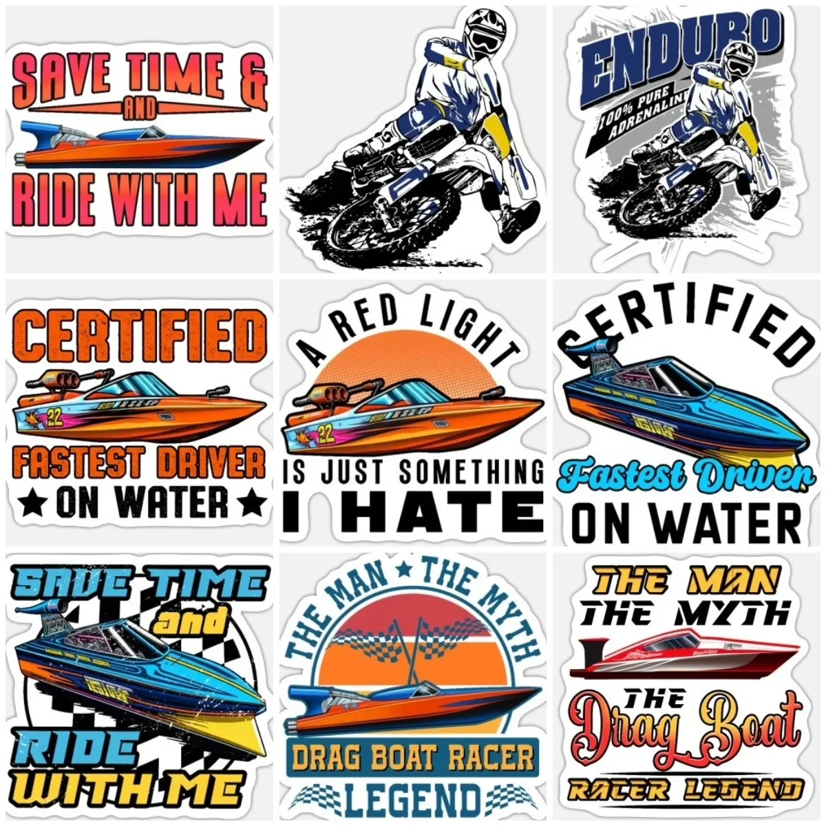 

Motorboat Creative Sticker Wall Room Truck Window Glass Car Motorcycle Accessories Waterproof Off-road PVC Decal Customizable