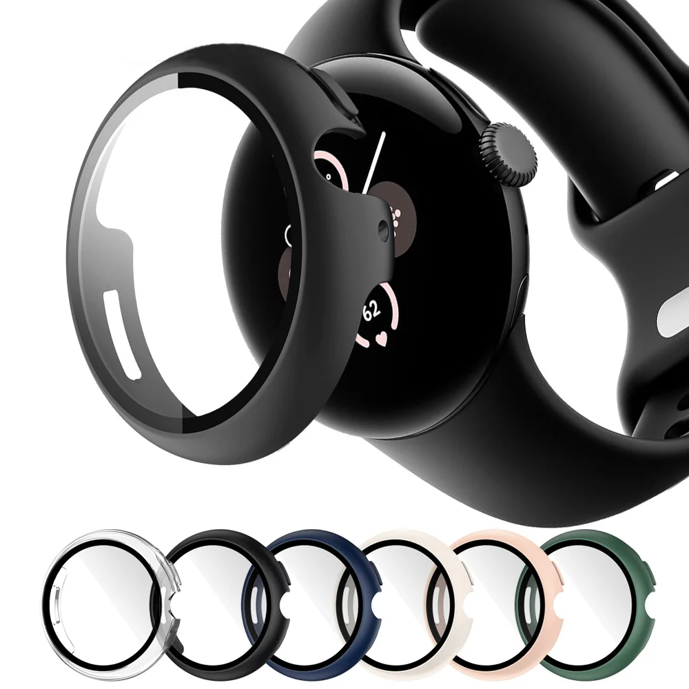 Matte PC Watch Case+Glass for Google Pixel Watch 1 2 3 41/45MM Accessories, Drop-Proof, and Scratch-Resistant Protective Case