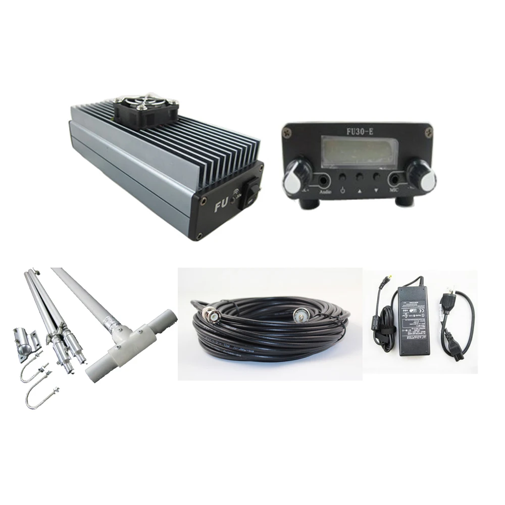 FU-30A 30W Professional FM Radio Transmitter  0.5W Exciter 30W Amplifier  With Dp100 Dipole Antenna for Church