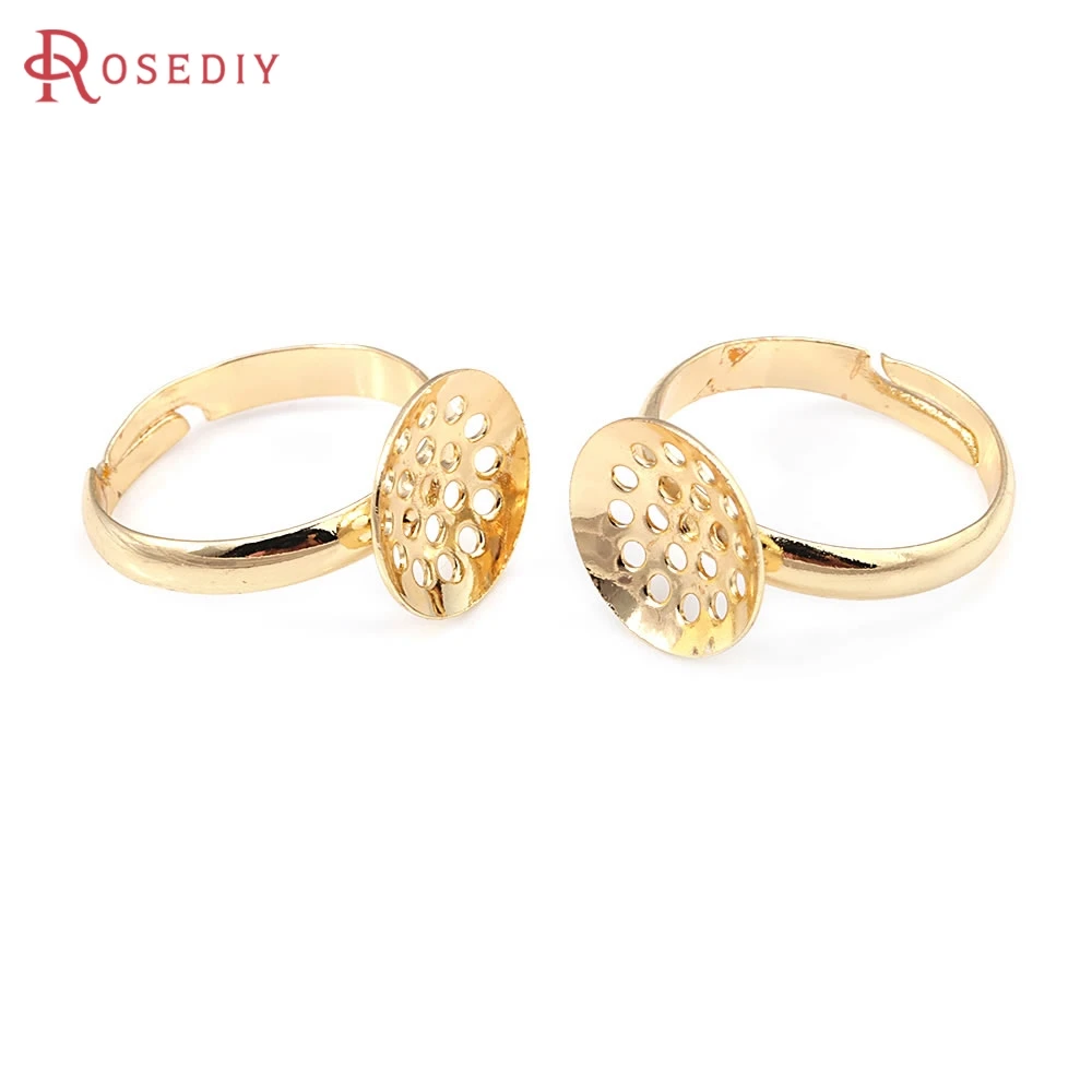 18K Gold Color or Rhodium Color Brass Rings Trays Ring Base Ring Setting Jewelry Making High Quality Diy Findings Accessories image 3