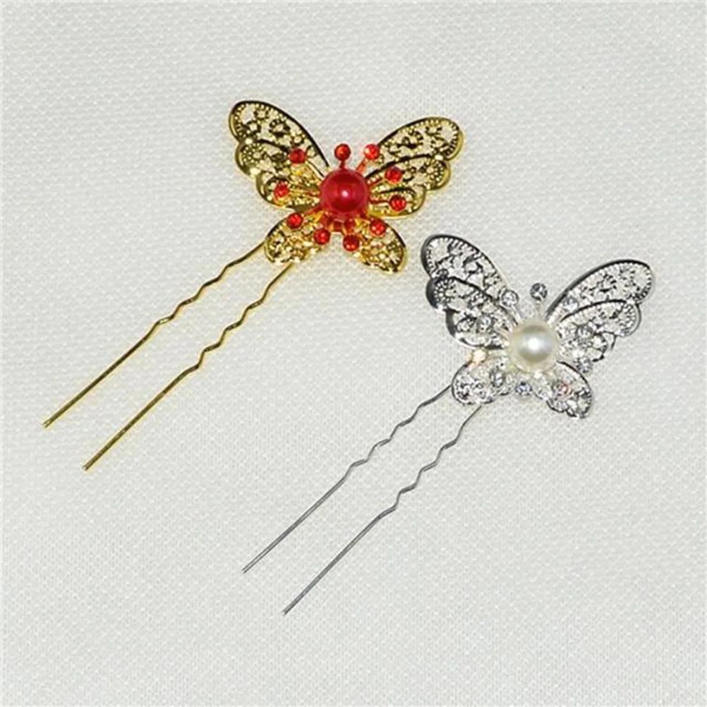 

12 Pcs Pearl Hair Fork Pins Wedding Hairpin Classical Stick Retro Costume Bride