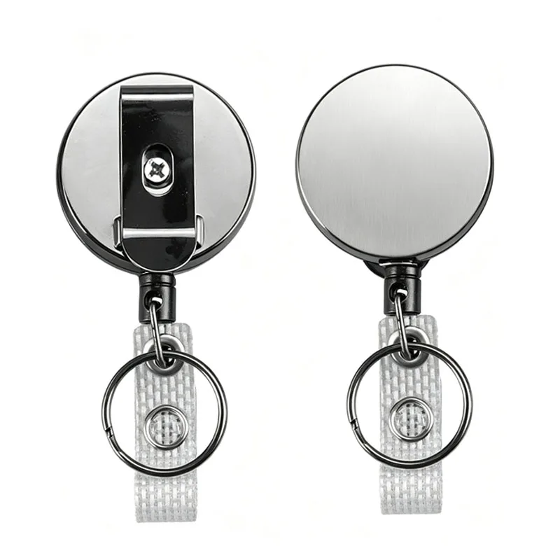 Retractable Keychain Metal Wire Keychain Pull Recoil Sporty Key Ring Anti Lost ID Card Holder Telescopic Chain Organizer YSL63