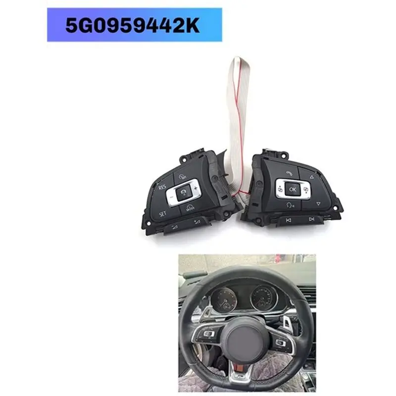 【AC77 Top !! 】5G0959442K 5G0 959 442 K ACC Steering Wheel Multifunction Buttons For VW Golf 7 7.5 Sportsvan Variant E-Golf MK7 - view 4