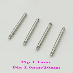 2/4PCS Fat Spring Bar 20mm Strap Link Pins With 1.1mm Tip Fits GTM 116710 Diver Watches Band Dia 2.0mm Spring Bars