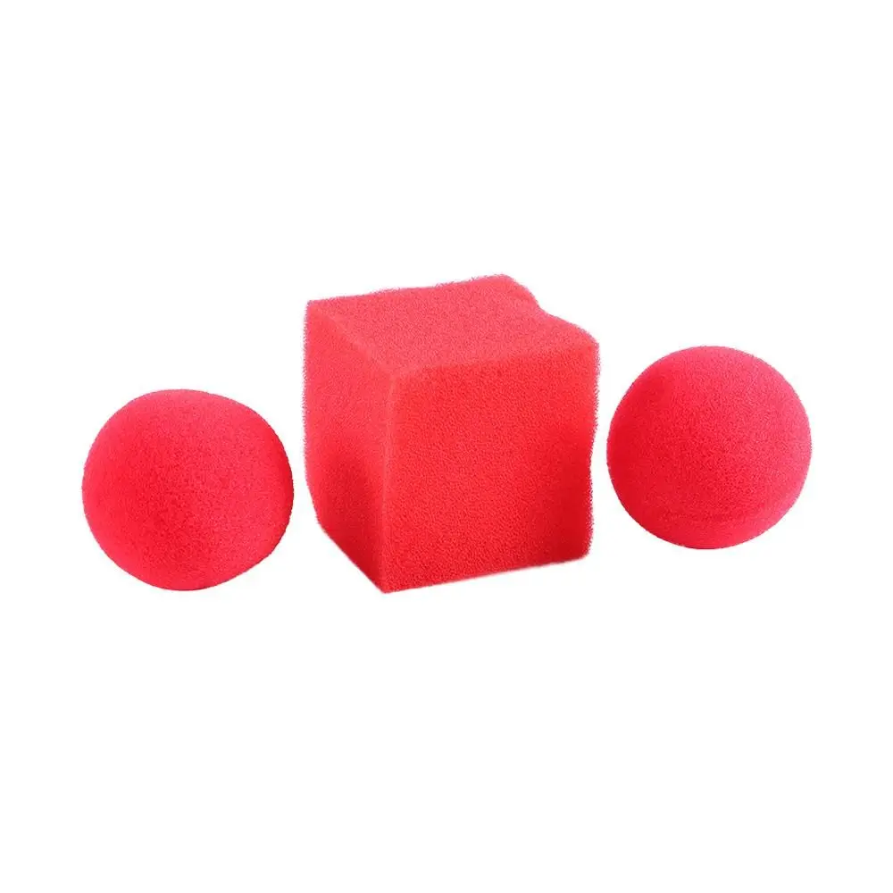 1 Block/cube 2 Sponge Balls 1set Magic Tricks Props Magic Show Classical Illusion Magic Close Up Street