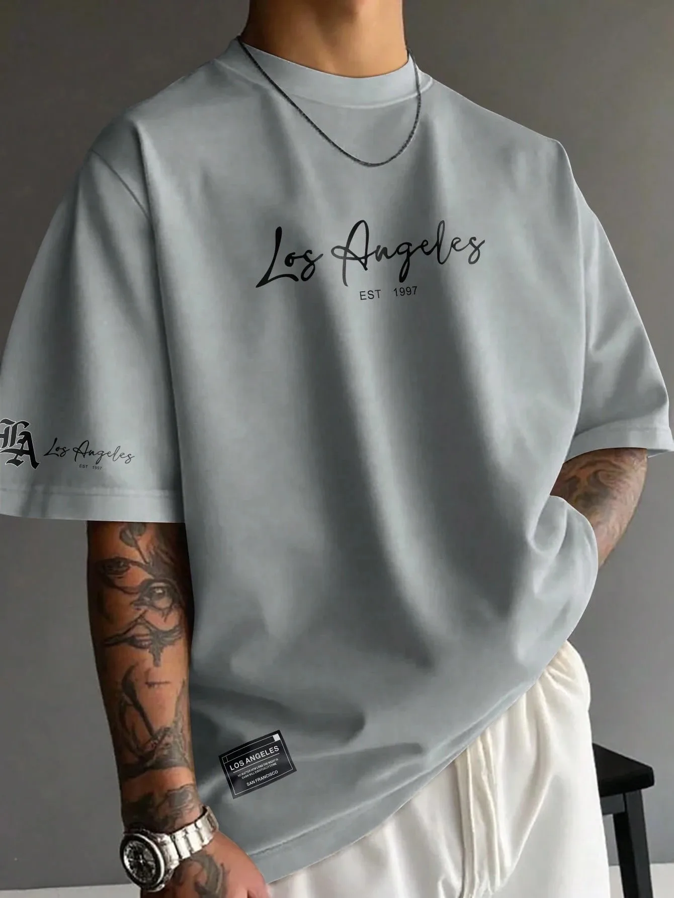 2026 Summer New Men's T-shirt with 3D Letter Pattern Printing Street Casual Fashion Comfortable Soft Lightweight
