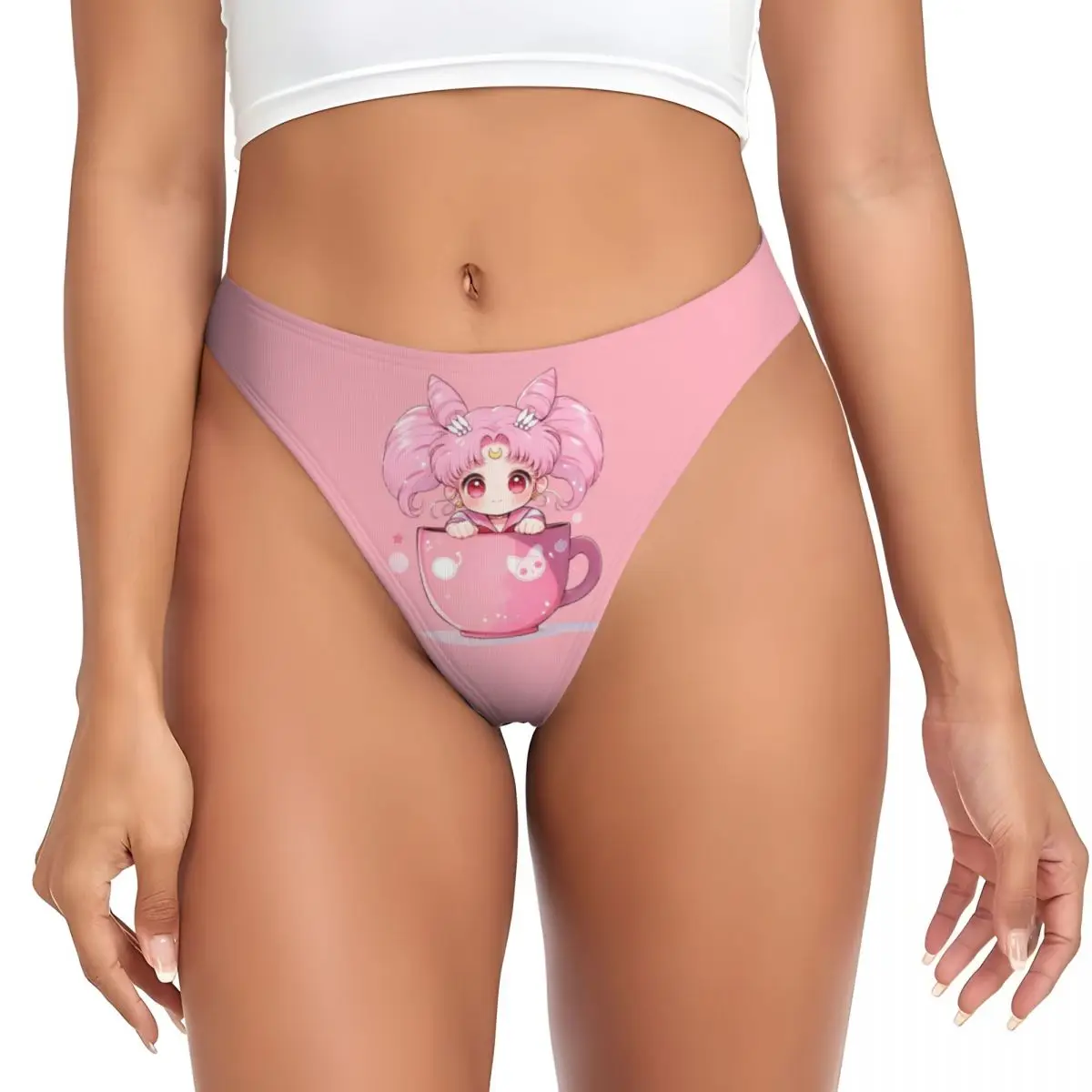 

Custom Womens Cup Sailors Moon G-string Thongs Female Stretch Panties Underwear