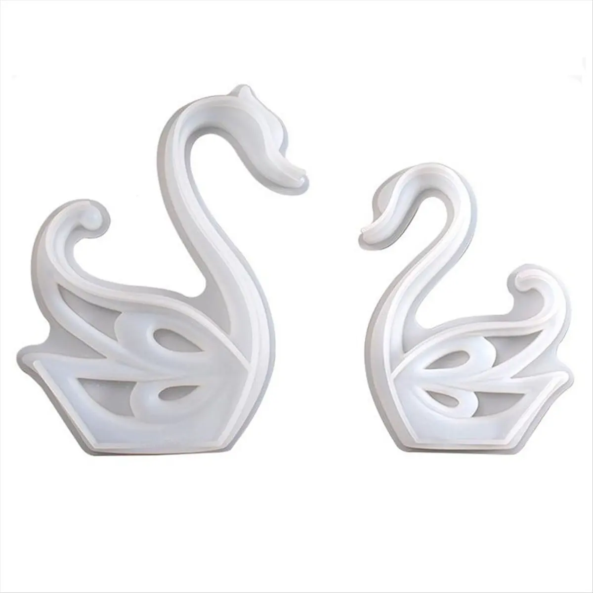 ABFW 2PCS Swan Ornament Silicone Mould Epoxy Resin Mold Desktop Swan Decorative Ornament Mirror Silicone Mould Gypsum Mold