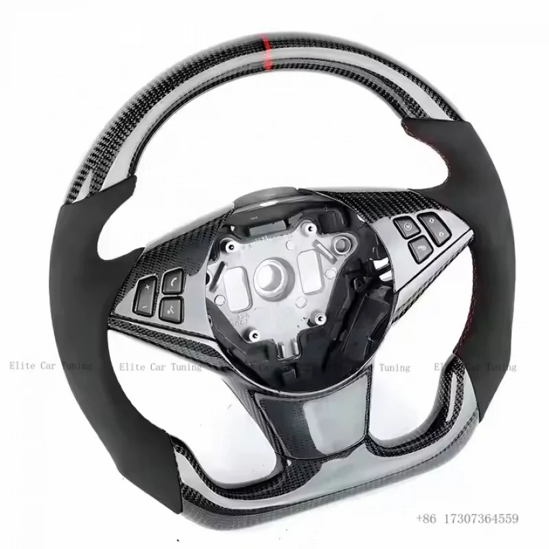 

Bestseller Fiber Steering Wheel Gloss Top Carbon Stripe Fit for BMW E60 M5