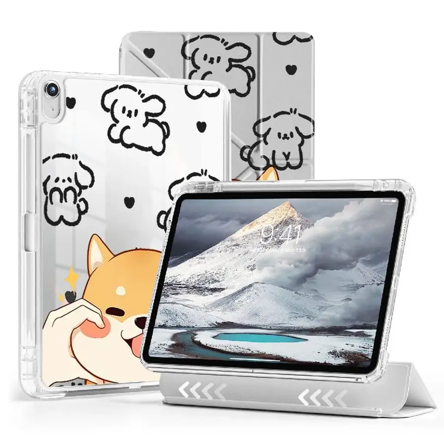 Catch Puppy Face Design Holder Cover Tablet Case For iPad Mini 6 7 Air 4 5 M3 M2 M4 11inch Pro 2025 11th 10th 9th 8th 7th