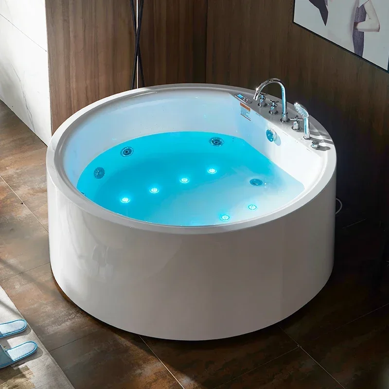 Independent circular bathtub, couple's household bathtub, intelligent constant temperature heating bathtub