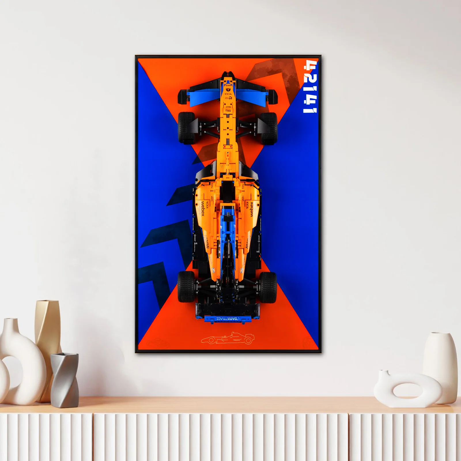 Display Wallboard for Lego McLaren Formula 1™ Race Car 42141 Adult Collectible Car Wall Mount Building Blocks Photo Frame