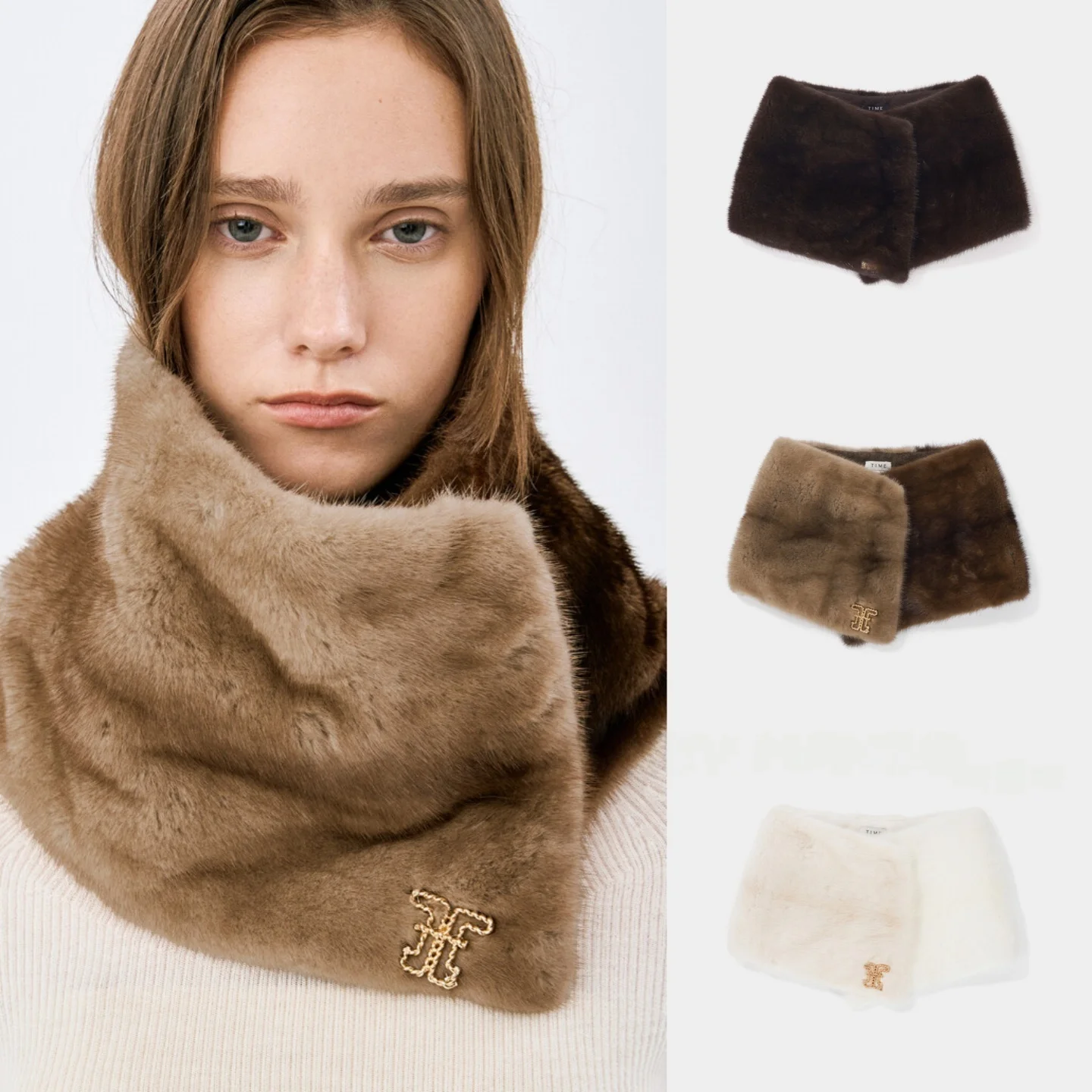 Three-Color Cross Neck Warmer Scarf Commuter Friendly Self-Preserved Korean Style Warm Scarf for Daily Casual Wear