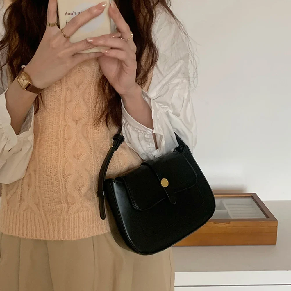 Koreański styl Retro damska torba 2024 nowy elegancki luksusowa tarcza uchwyt małe torebki torebki modne słodkie Crossbody na ramię torby Hobo