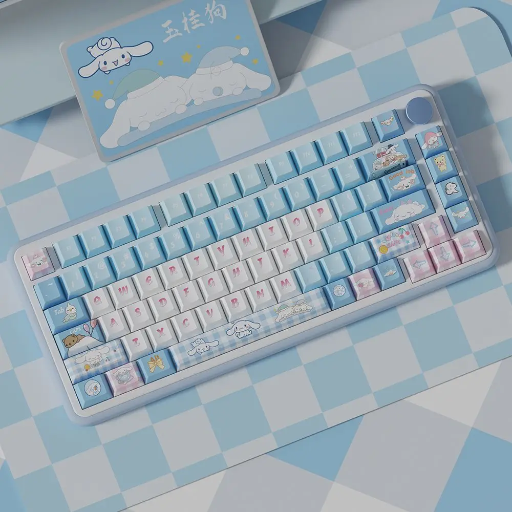 Sanrios-メカニカルキーボード,pbt,カスタマイズ,カスタム,かわいいスイッチ,漫画のテーマのキーボードキャップ