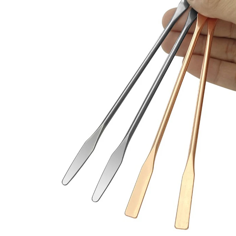 1pcs Stainless Steel Makeup Palette Spatula Dual Heads Mixing Stick Nail Art Foundation Cream Blender Spatula Mixing Tools