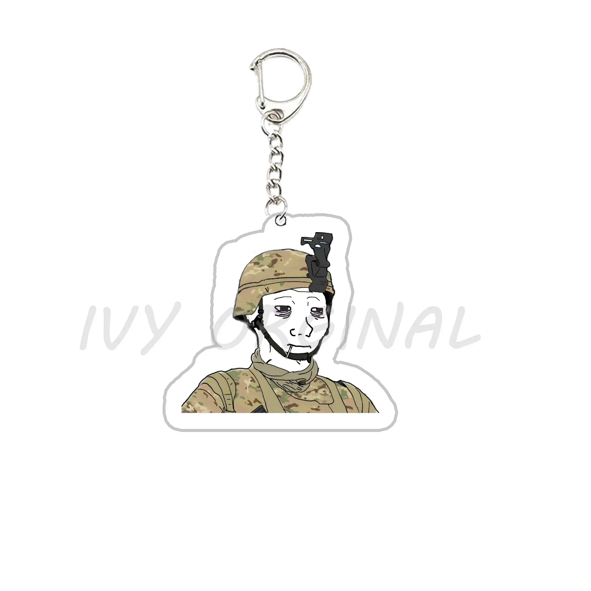 Acrylic Hot Doomer Meme Wojak Keychains for Accessories Bag Arcylic Catboy Pendant Keyrings Jewelry Friends Gamer Gift