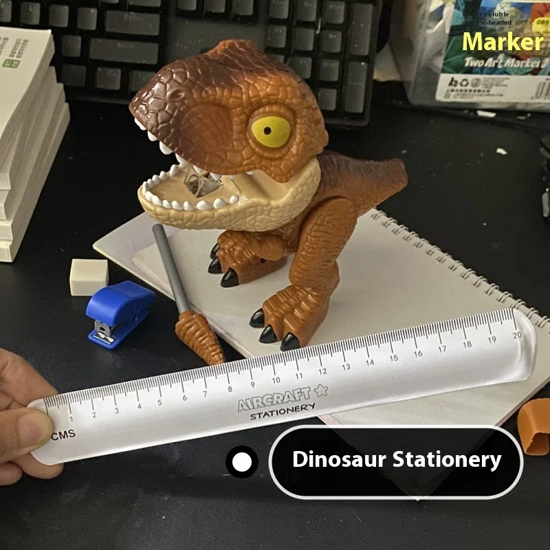 

Popular Children'S Creative Stationery Detachable Dinosaur Five In One Set Pencil Ruler Multifunctional Children'S Gift