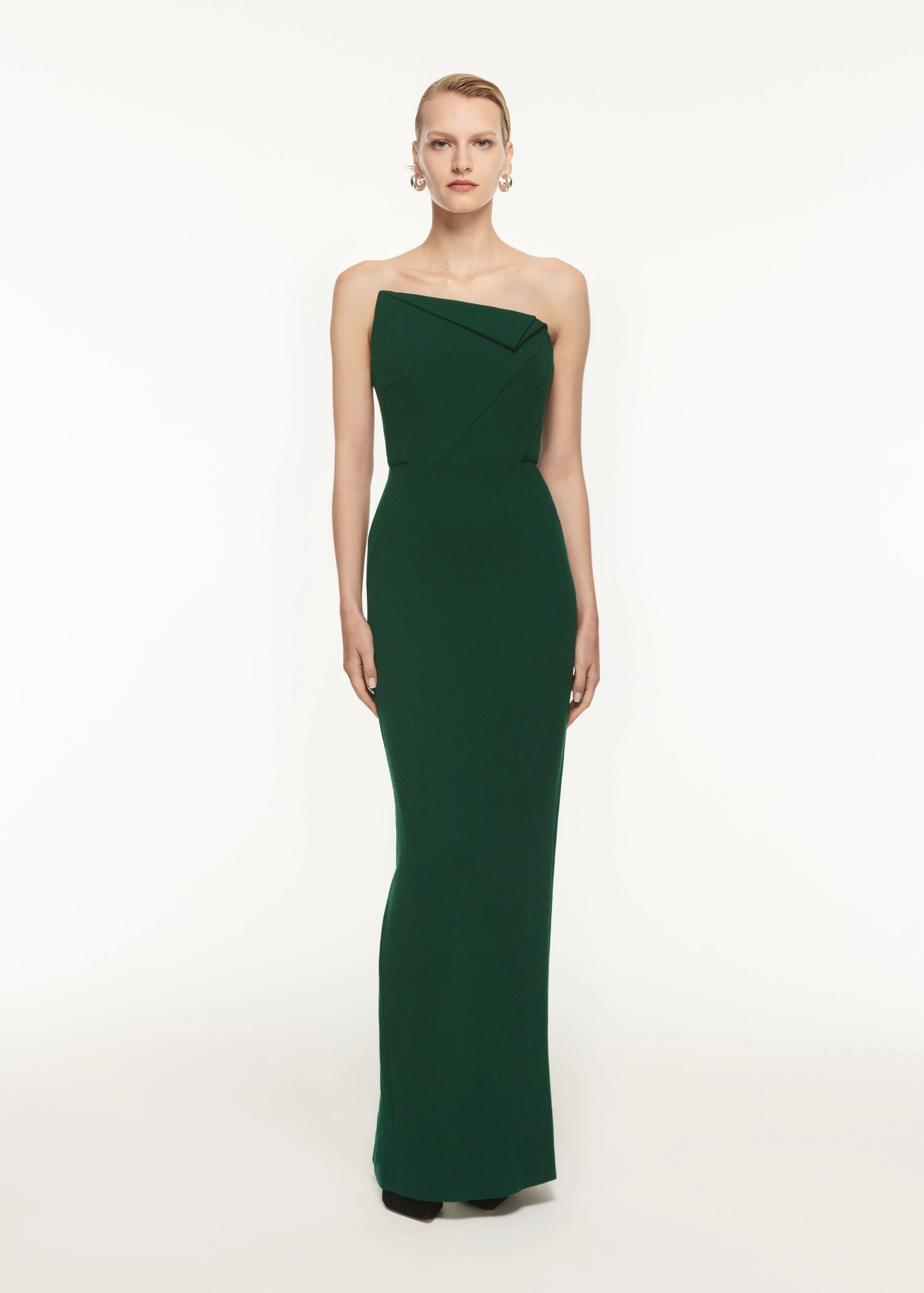 

Classic Jersey Straight Evening Dress High Quality Sleeveless Strapless Floor Length Back Slit فساتين سهره نسائيه فخمة