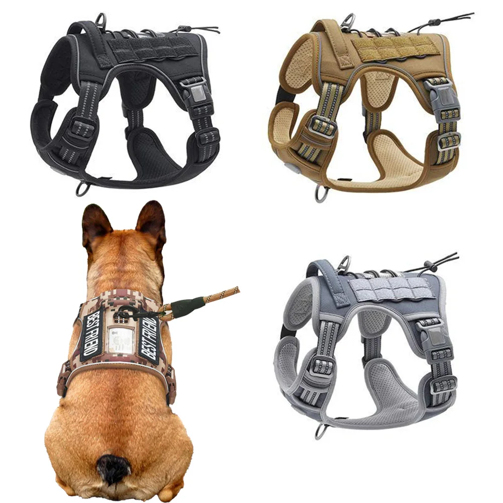 

Светоотражающий тактический жилет для собак, рабочее и тренировочное снаряжение для собак средних и больших собак с регулируемым нагрудным ремнем