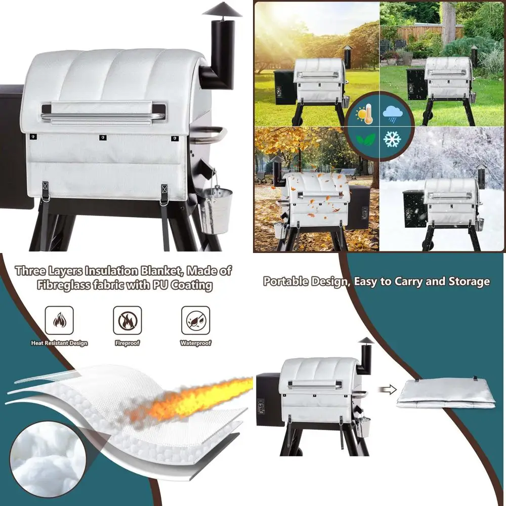 

Pellet Grill Cover Replacement, Insulation Blanket for Pro Series, 57-50L Grill Cover, Winter Cooking, Wood Pellet Saving Access