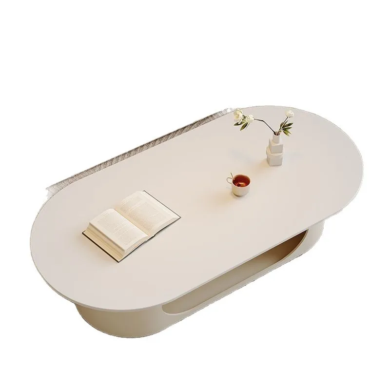 

Living room high-end coffee table 2025 new rock slab high-end oval light luxury small apartment