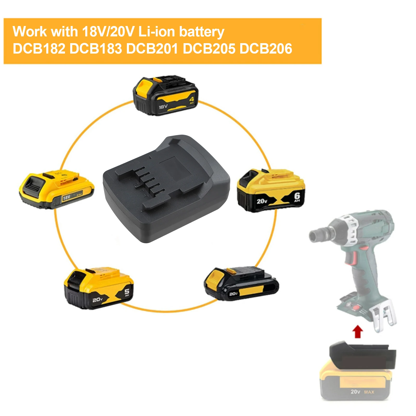 

1 шт. адаптер для аккумулятора, адаптер для электроинструмента, преобразователь для Dewalt 18 В/20 В в адаптер для аккумулятора Metabo 18 В