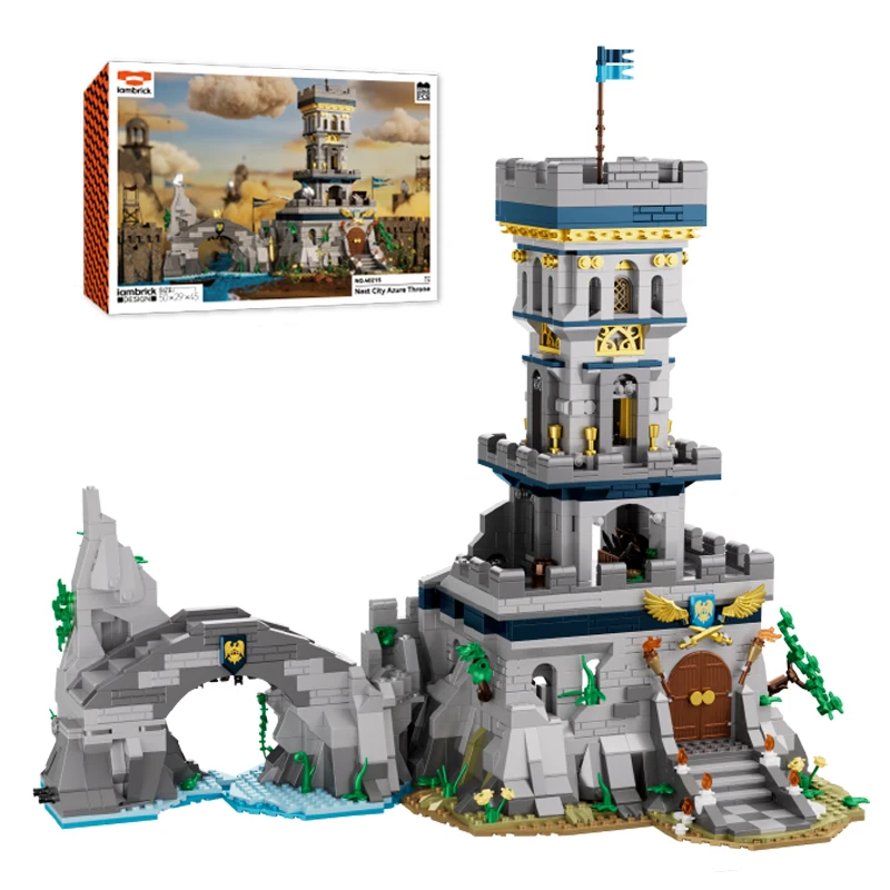 2363PCS Medieval Fortress Building Blocks Street View Model Toys Foldable Nest City Azure Throne Bricks Desktop Ornaments For Ideal Gifts view 7