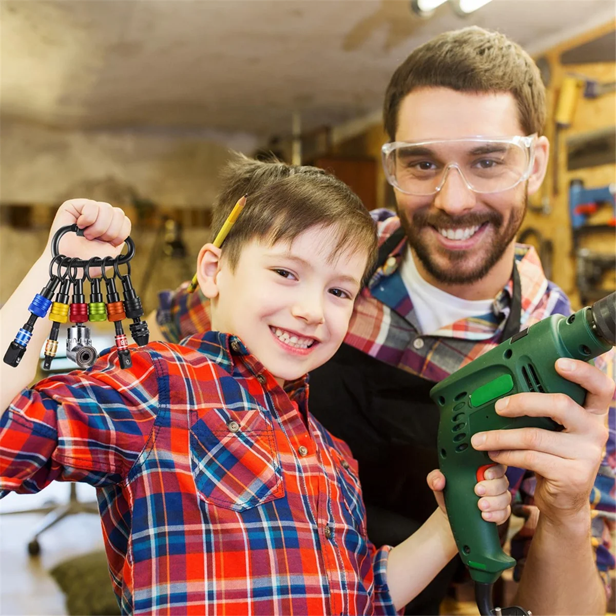 

YHYS 12Pcs Bit Holder Key Chain 1/4Inch Bit Holder Hex Shank Screwdriver Portable Light-Weight Quick-Release Extension Bar