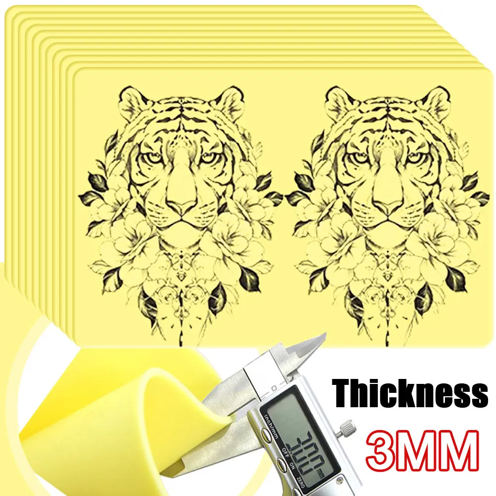 

1/3/5/6pcs 3mm Thick Tattoo Practice Skin A4 Big Size Blank Silicone Double-Sided Permanent Makeup Tattoo Fake Skin Accessories