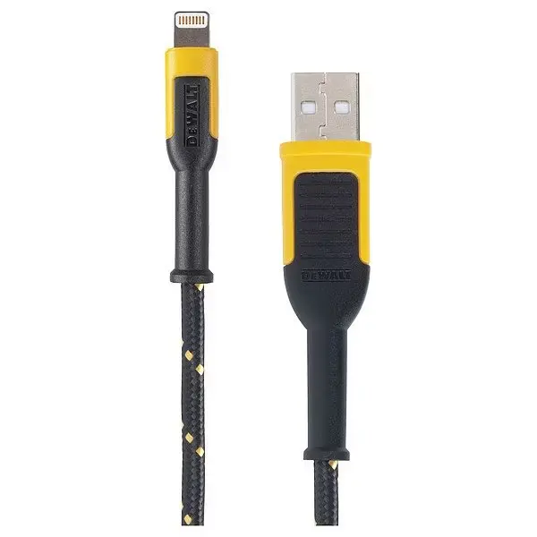 Reinforced USB Cable, Black; Yellow, 6ft L