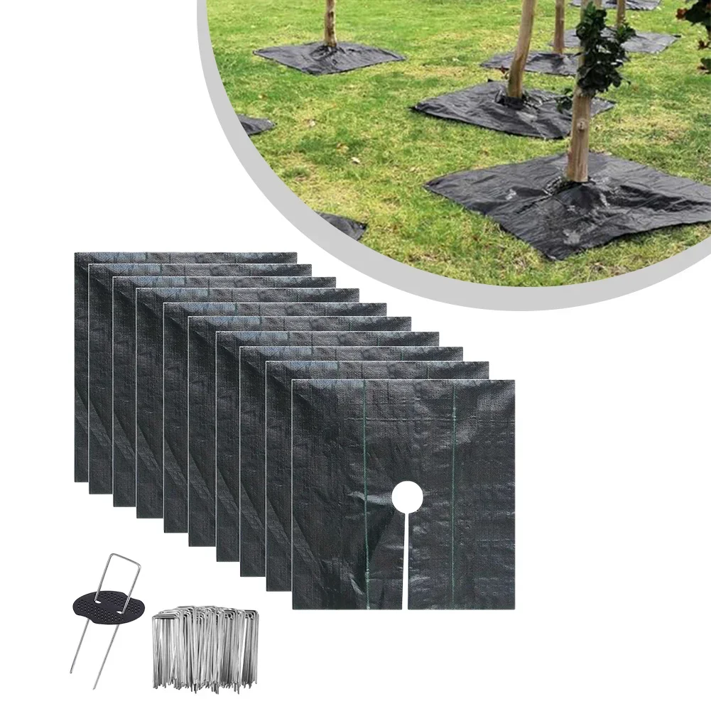 

10pcs Wee D Control Fabric Tree Protection Weeding Mat Greenhouse Water Permeable Ecological Mulch Garden Grass Control Barrier