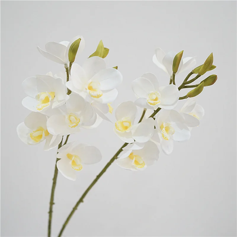 5 Stück künstliche Latex-Cymbidium-Blumen mit realistischem Haptikgefühl für Heimdekoration, Hochzeitsfeier, Cymbidium-Blumenarrangement – Detail 7