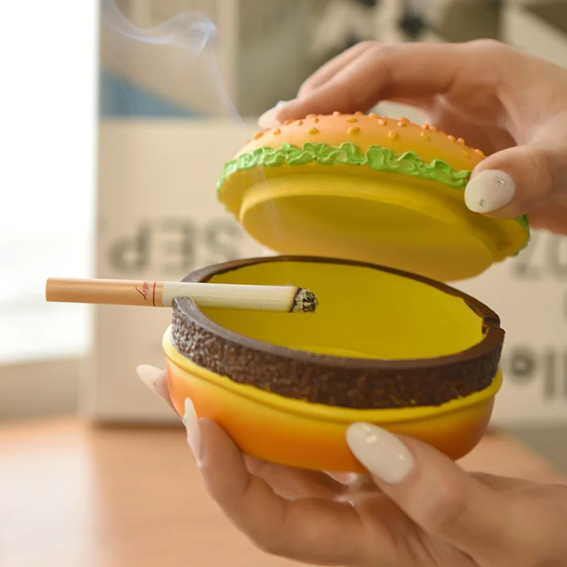 Personalized Hamburger Storage Box. Anti-dust Fly Ashtray. Living Room Desktop And Bedside Decorative Item. Sundries Storage Box