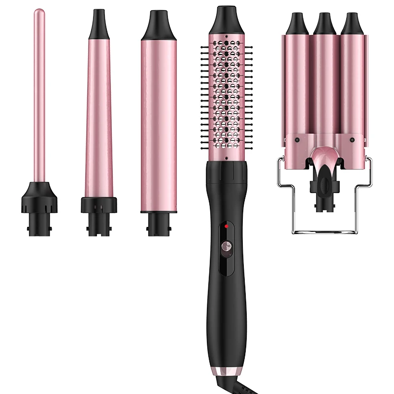 

SMET Professional 5-in-1 Instant Heat Portable Hair Curling Iron PTC Technology LED Temperature Display 19-32MM Hair Styling