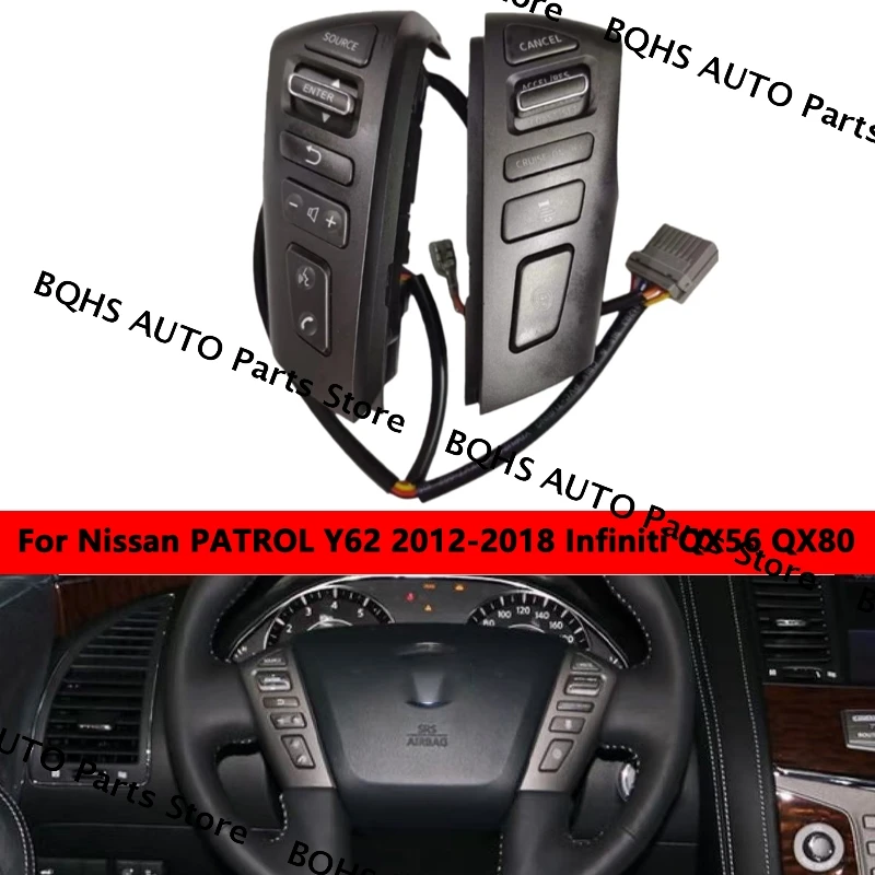 

Рулевое колесо Bluetooth, кнопка регулировки громкости телефона, переключатель для Nissan PATROL Y62 2012 2013-2018 Infiniti QX56 QX80