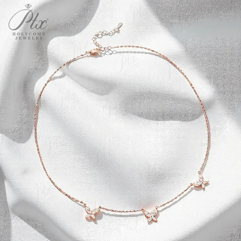 

Ожерелье-бабочка из муассанита 2,4 карата, сверкающий кулон огранки маркизы, идеальный рождественский и ежедневный подарок для женщин, гипоаллергенный