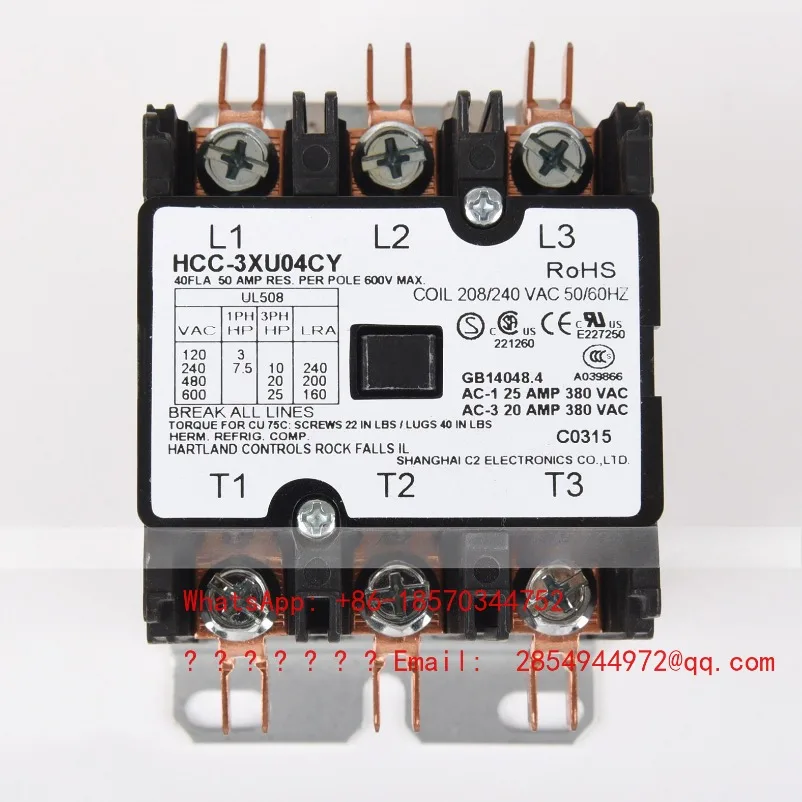 

HCC-3XU04CY 208-240V 40A Floor-to-ceiling Fryer Three-phase AC Contactor