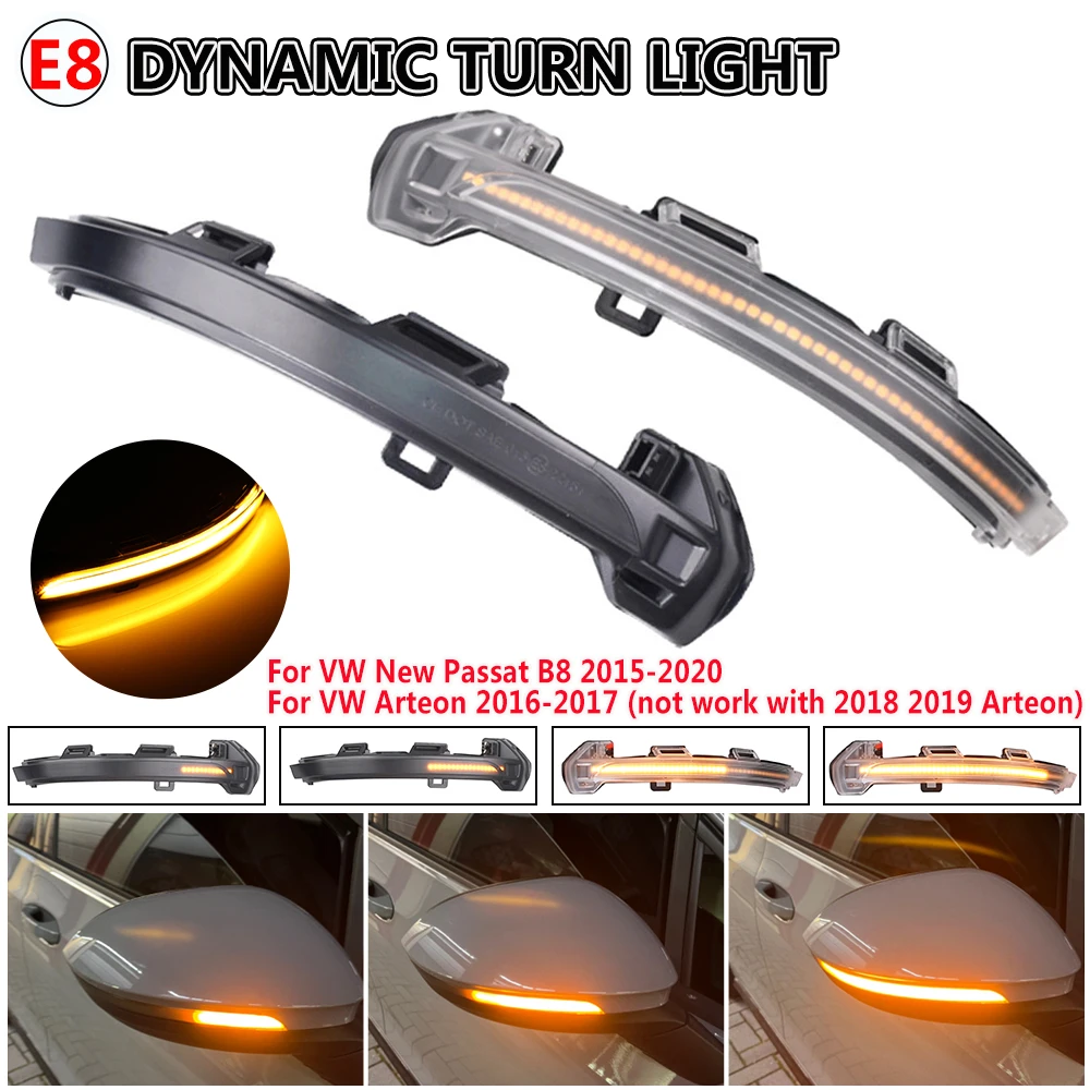 Sequential Flashing Mirror Lamp Dynamic Blinker LED Turn Signal Light For VW Volkswagen Golf 8 GTI R GTE GTD MK8 2020 2021