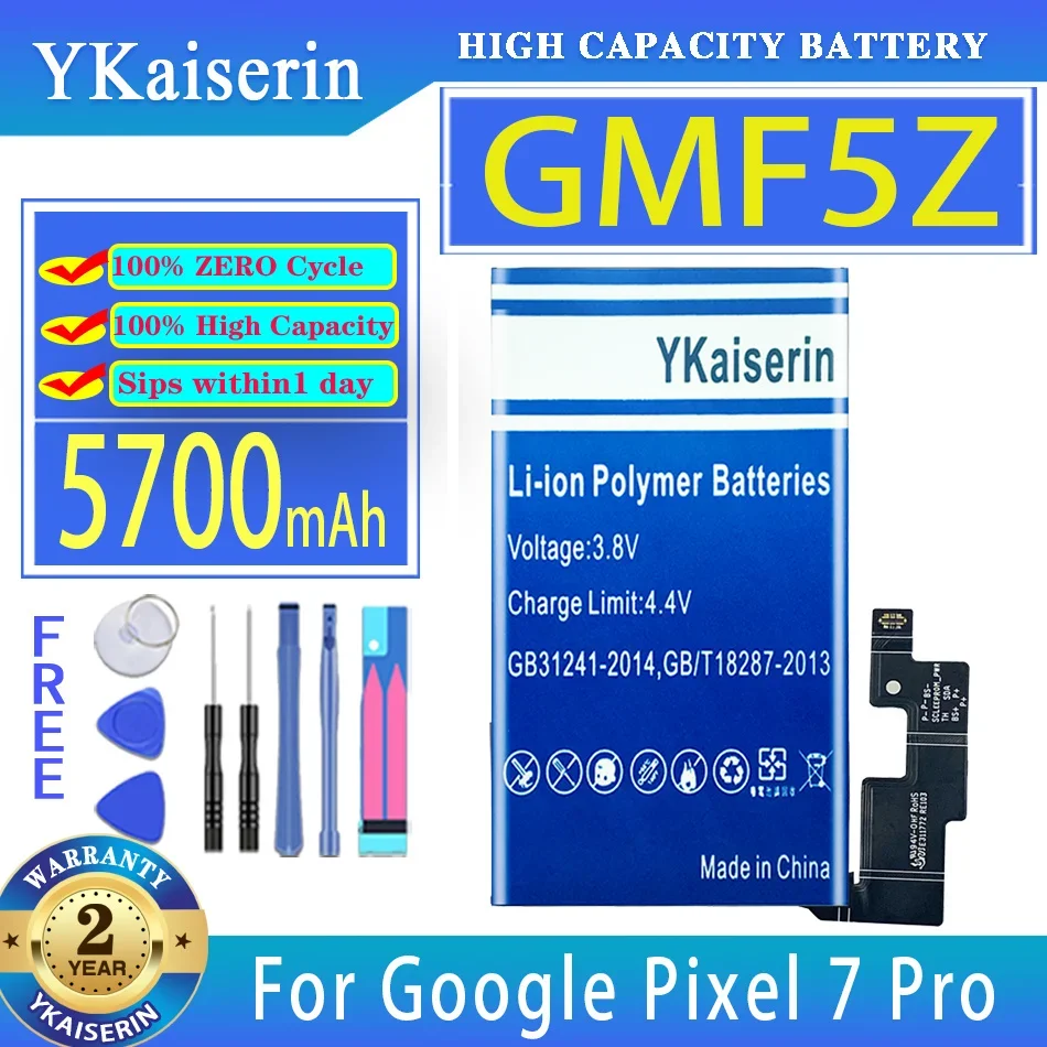 

YKaiserin Battery GMF5Z GZEBU 5000mAh/5700mAh For HTC Google Pixel 7 Pro Pixel7 Pro 7Pro Pixel7 Bateria