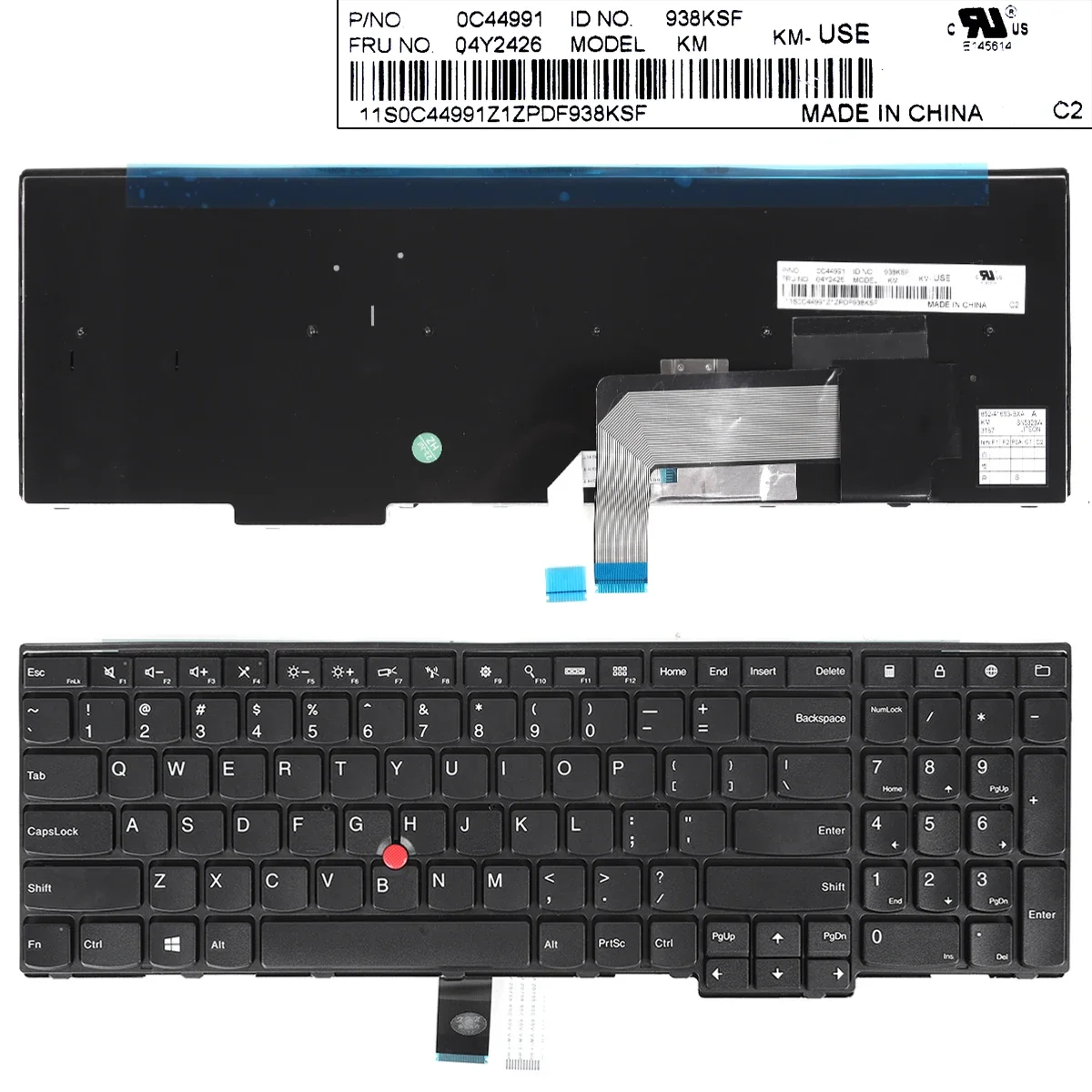 US Laptop Keyboard for Lenovo ThinkPad P50s L540 T540p T550 T560 W540 W541 W550s Black with Point Stick