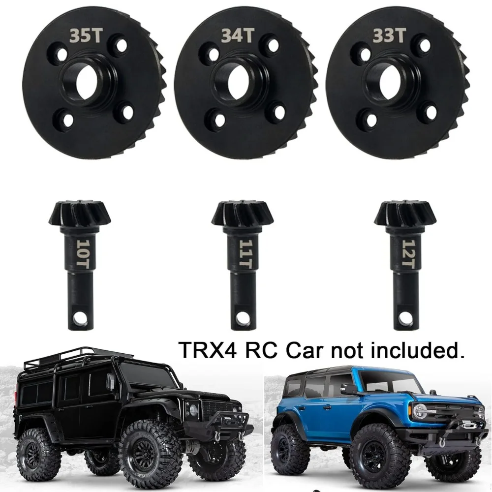 TRX4 Overdrive Bevel Gear, 33T/12T Ring Gear Pinion Gear for 1/10 RC Car T-raxxas TRX4 TRX6 Bronco Chevrolet Sport Upgrade